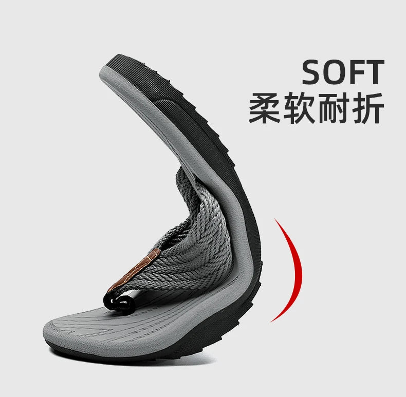 Home Flip Flops Fashion Men's Slippers Outdoor Sandals Summer Beach Shoes Size 39-46