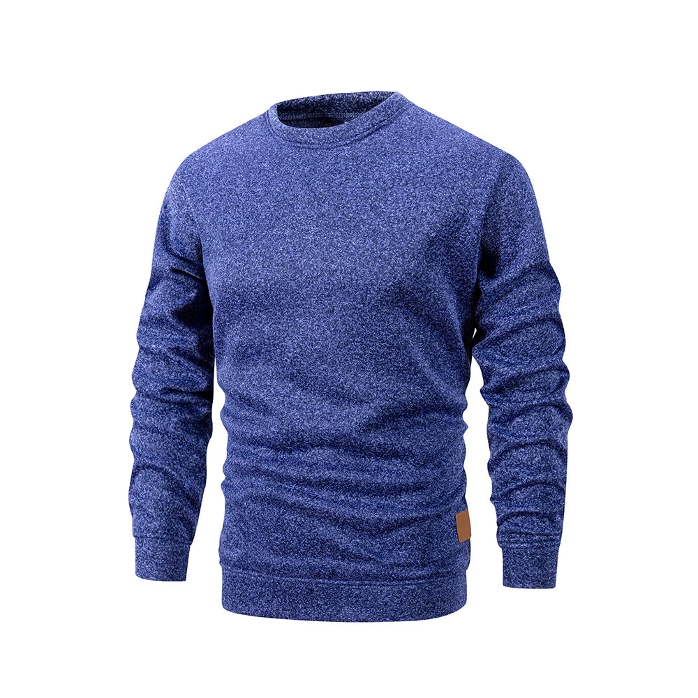 Men's Warm Crew Neck Sweatshirt Fleece Lined Thermal Pullover Autumn Winter Fashion Casual Sweater Loose Knit Long Sleeve Hoodie
