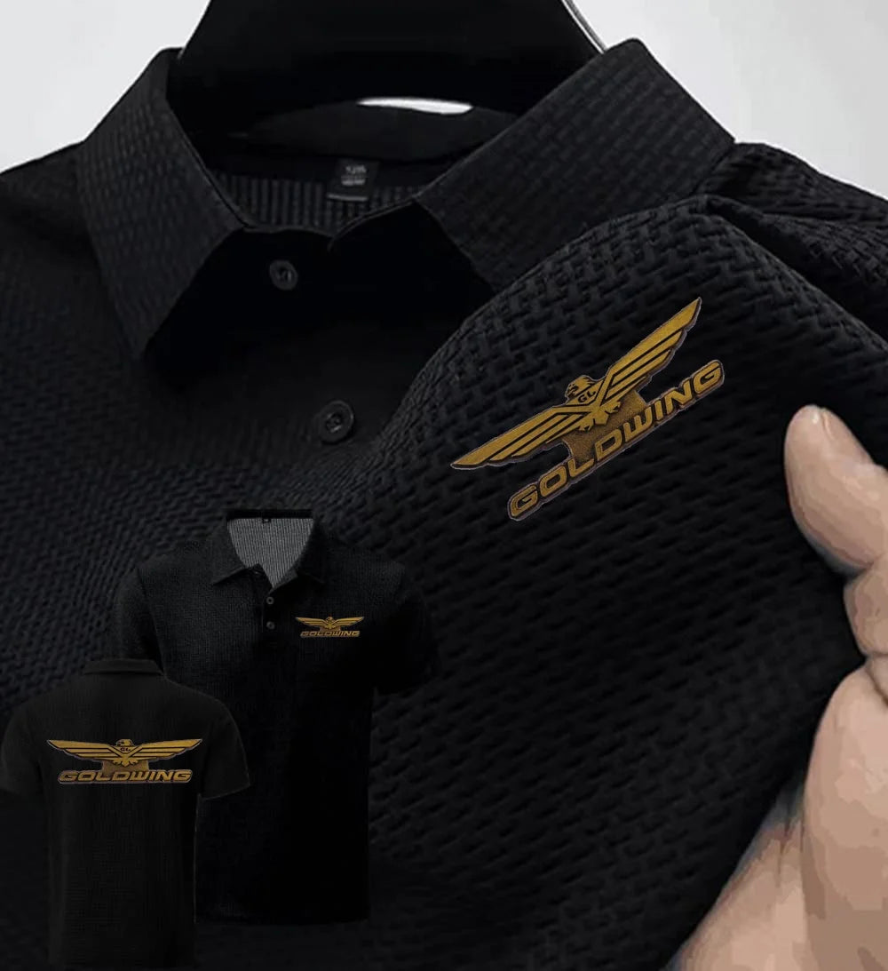 New Men's Polo Short sleeved Goldwing GL1800 Japan Motocycles Tee Ice Silk Breathable Fashion T-Shirt Male Clothes Lapel Tops