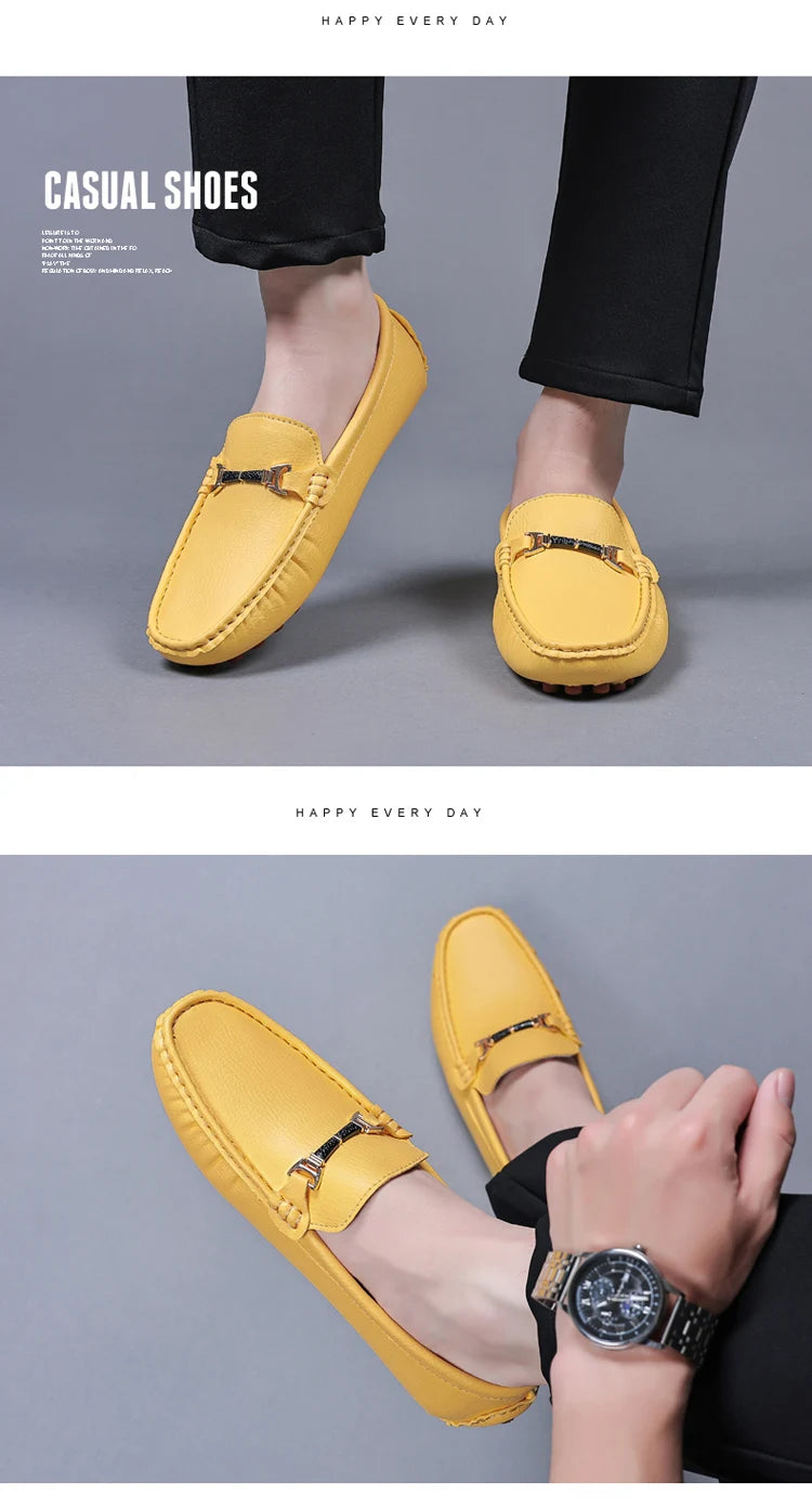 MAEDEF Men's Loafers 2024 Spring Autumn Fashion Shoes Men Classic Brand High Quality Leather Comfy Drive Shoes Boat Casual Shoes