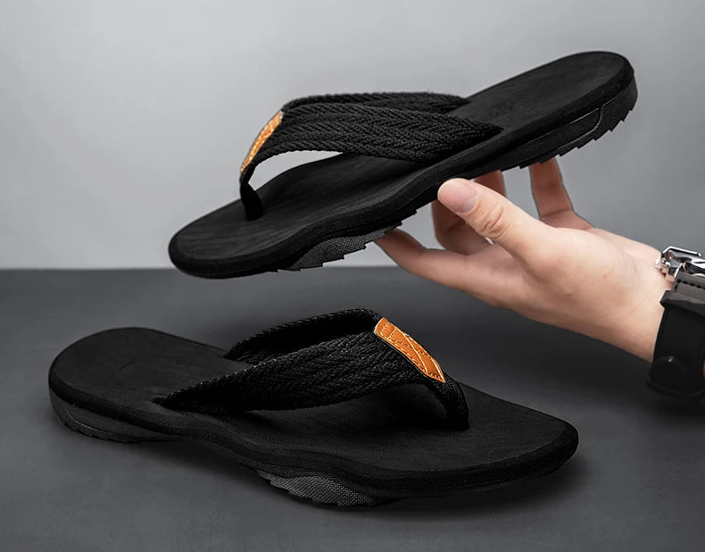 Home Flip Flops Fashion Men's Slippers Outdoor Sandals Summer Beach Shoes Size 39-46