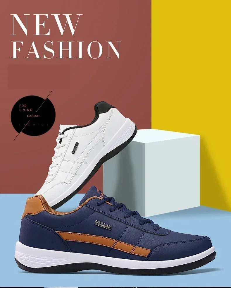Shoes for Lace Up Footwear Vulcanized Men Leather Sneaker Waterproof Casual Comfortable Men's Sneaker Man Shoe Masculino