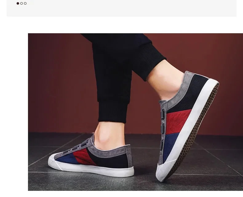 Fashion Men's Canvas Sneakers Casual Shoes Breathable Flat Buckle Loafers Shoes Summer Autumn Mens Designer Men Board Shoes