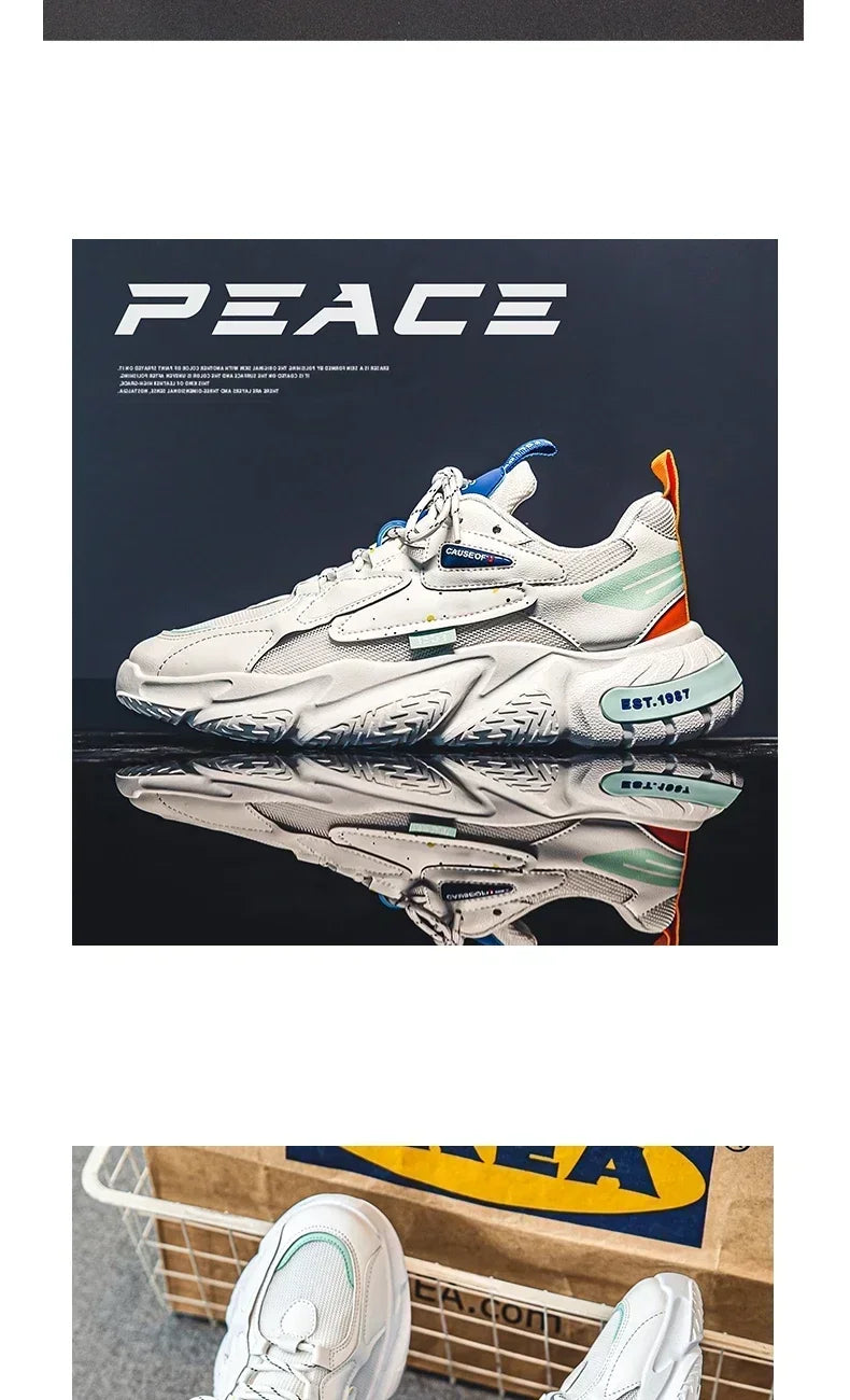 2025 Fashion and Comfortable Mesh Breathable Outsole Shoes Summer Hot Sale Mens Casual Shoes Thick Bottom Breathable Sneaker