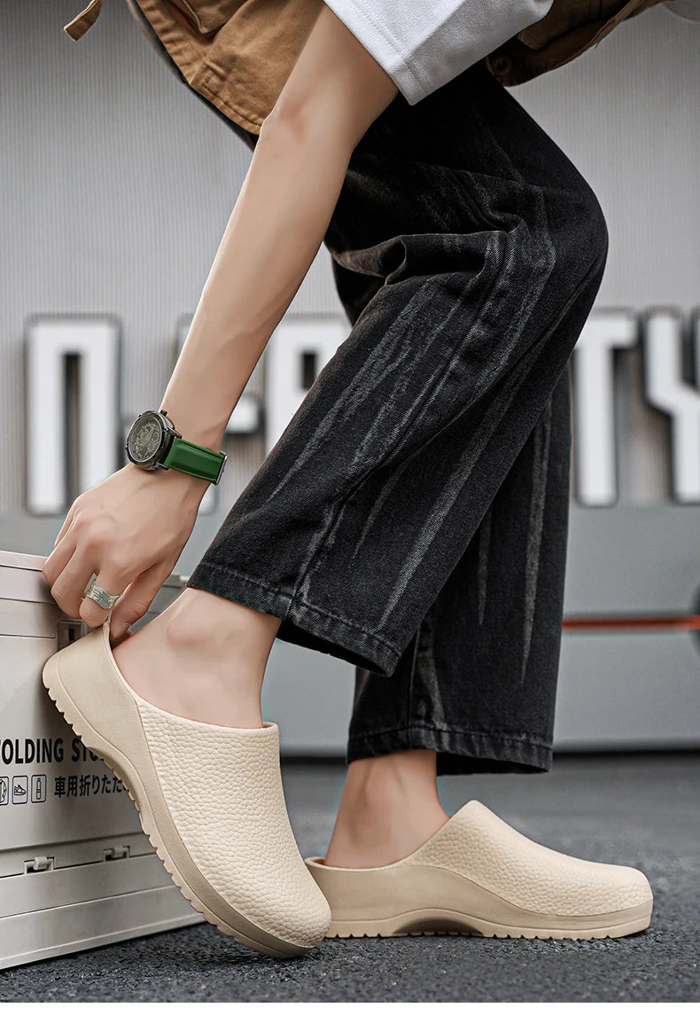 Couple Chef Shoes Four Seasons Waterproof  Anti slip Men's and Women's casual Business Work Shoes Fashion comfort Half EVA Shoes