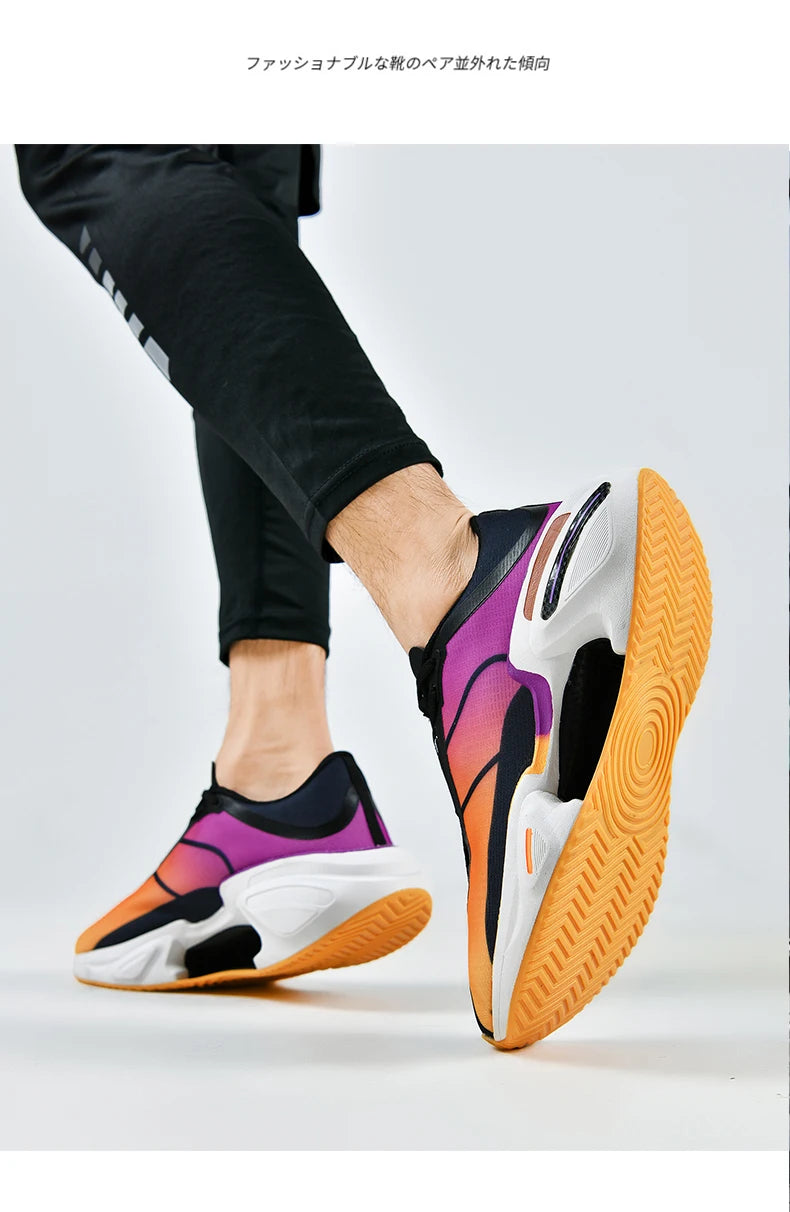 Men's Basketball Shoes Breathable Cushioning Non-Slip Wearable Runing Shoes Gym Training Athletic Basketball Sneakers for Women