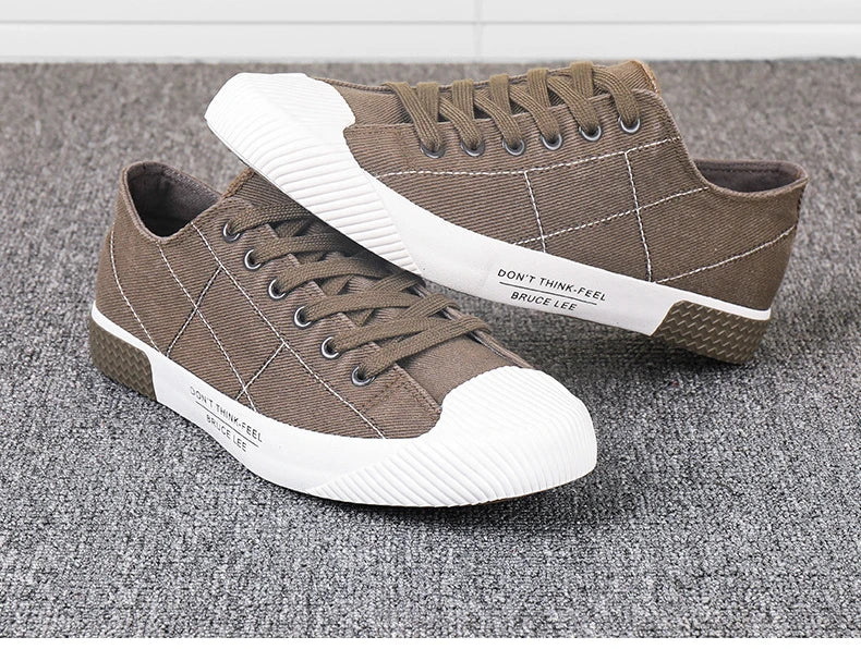 New Men's Low-cut Canvas Shoes Students Joker Lace-up Casual Shoe.