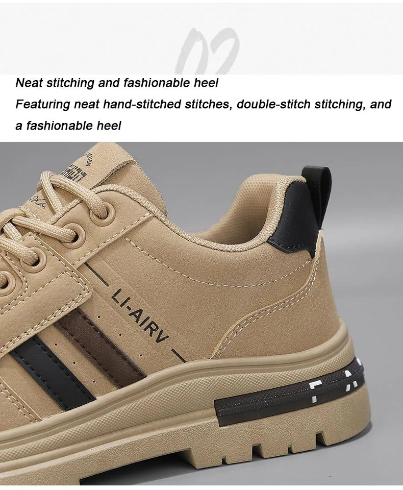 Oulylan Men's Luxury Running Shoes Breathable Skateboarding Shoes Black Thick Soled Comfortable Casual Sports Shoes Denim Boots