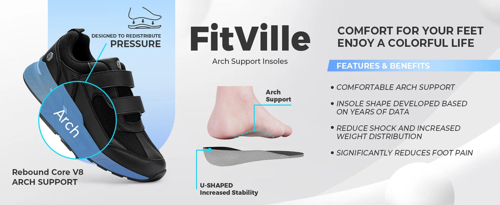 FitVille Diabetic Shoes for Men Extra Wide Width Adjustable Closure Walking Shoes Slip-on Sneakers for Foot Pain Relief Swollen