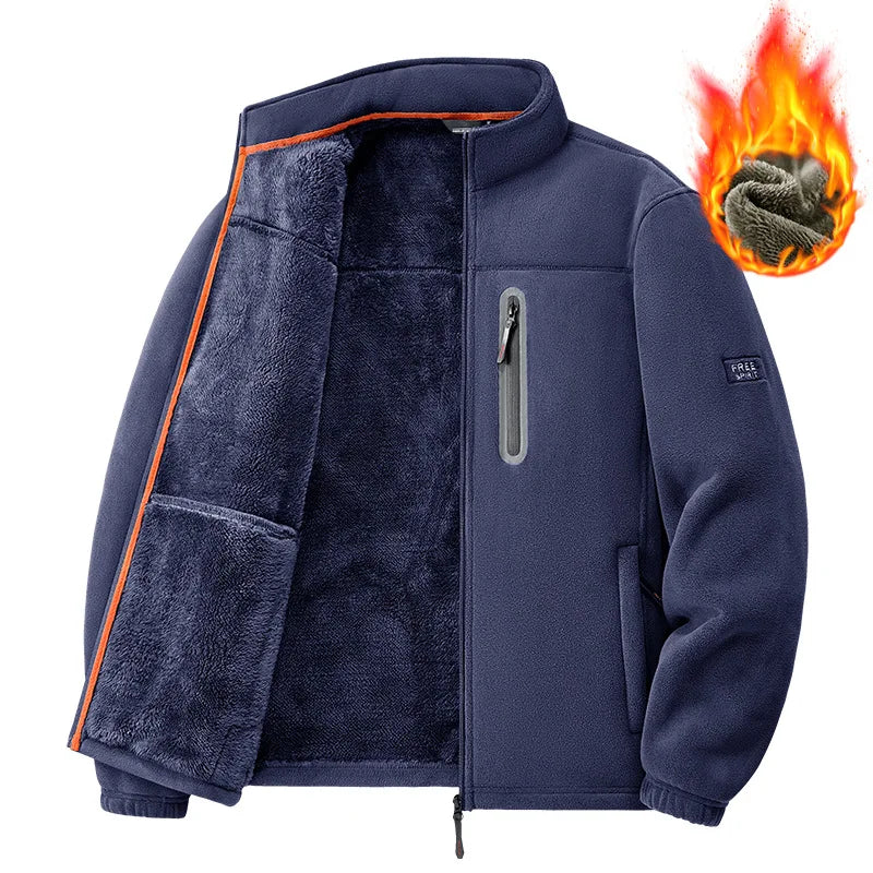 Men's Outdoor Fleece Jacket Autumn Winter Thickened Polar Fleece with Added Insulation New Season Warm Casual Coat