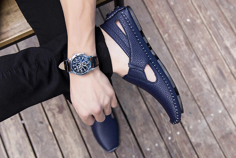 Men's Moccasins Summer Walking Breathable Casual Shoes Flat Shoes