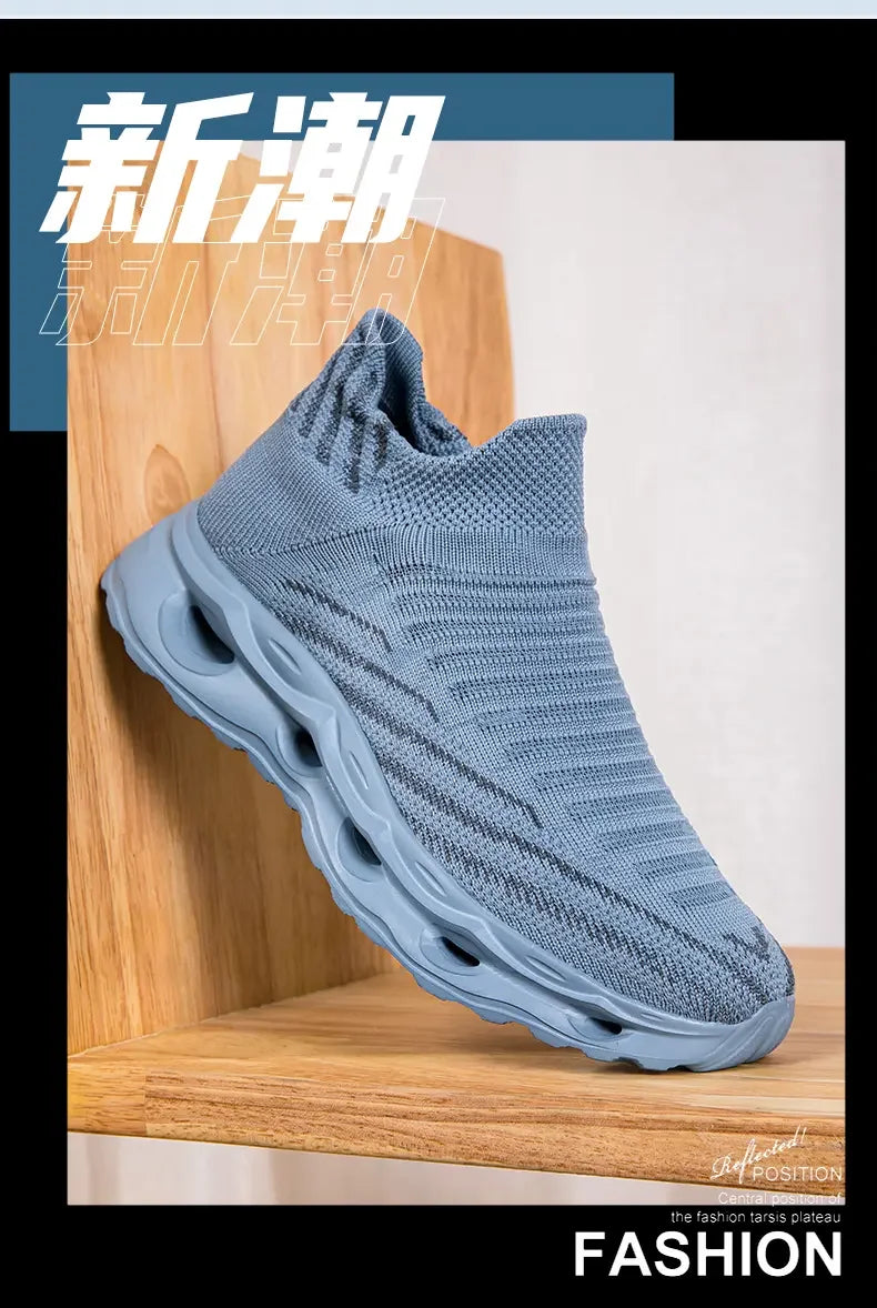 Hiking Shoes Men's Sports Running Black Running Shoes Breathable Mesh Women Lightweight Shock-absorbing Tennis Shoes Large Size