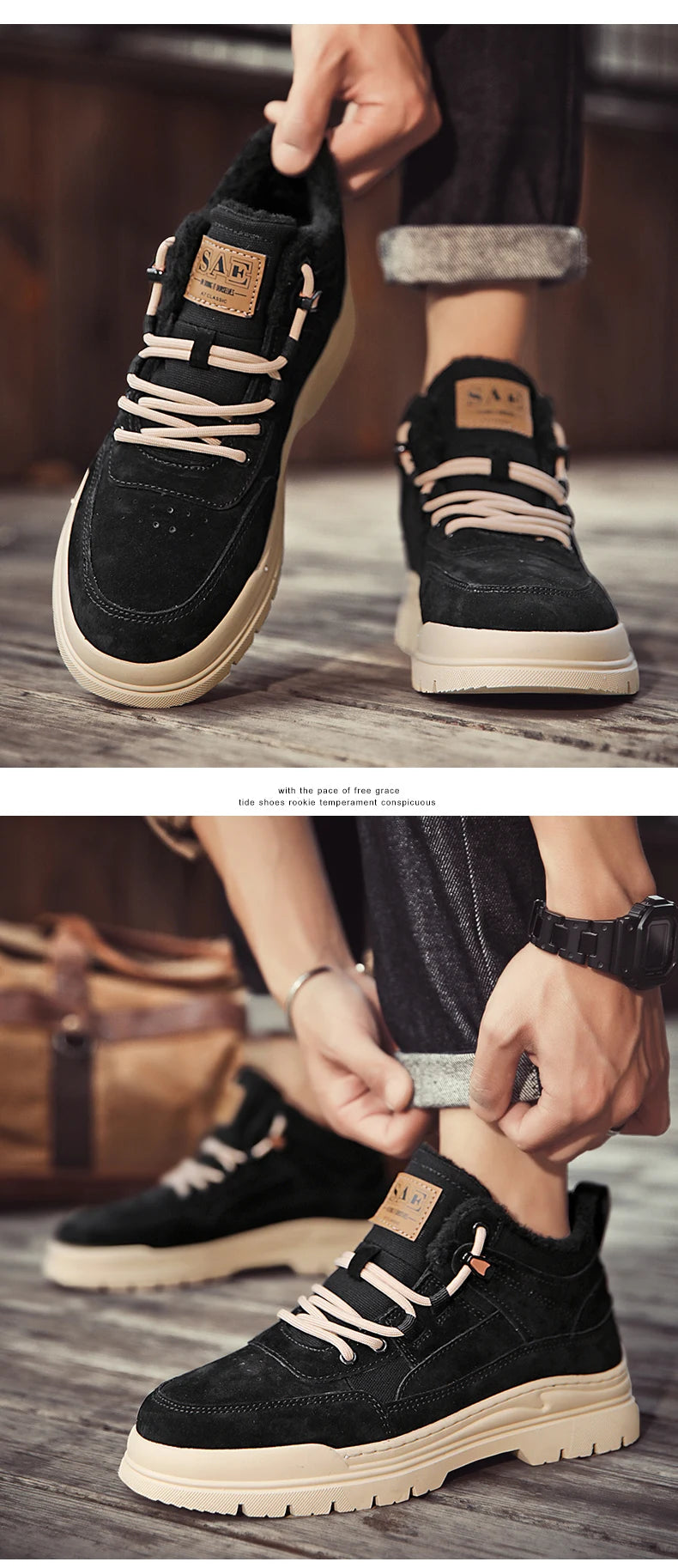 Loafers Casual Sneaker Casual Shoes Leather Shoes Male Sneakers Sports and Leisure High Boots Winter Sport Shoes for Men Fashion