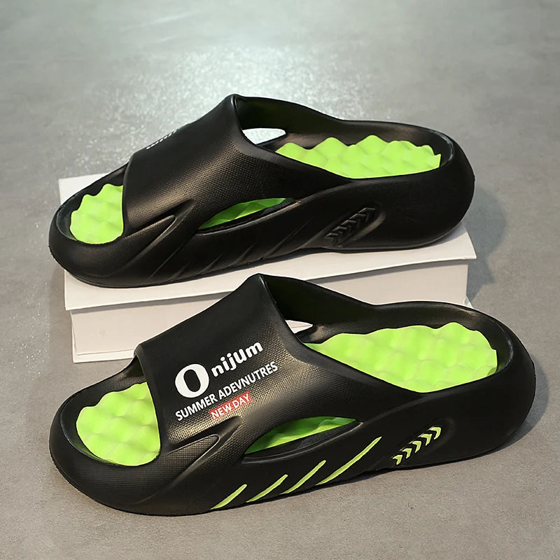 Men Slippers 2024 Summer New Platform Slides Sandals EVA Soft-sole Men Shoes Indoor Outdoor Walking Beach Shoes Flip Flops