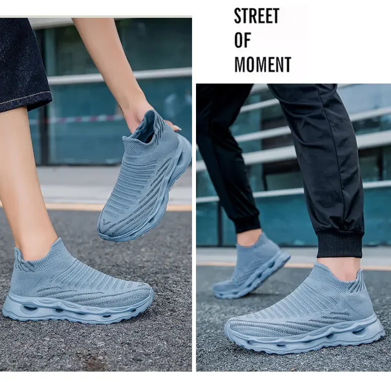 Hiking Shoes Men's Sports Running Black Running Shoes Breathable Mesh Women Lightweight Shock-absorbing Tennis Shoes Large Size