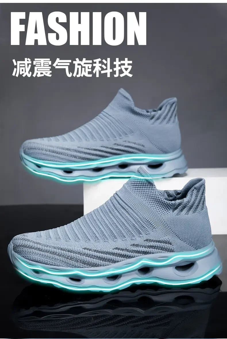 Hiking Shoes Men's Sports Running Black Running Shoes Breathable Mesh Women Lightweight Shock-absorbing Tennis Shoes Large Size