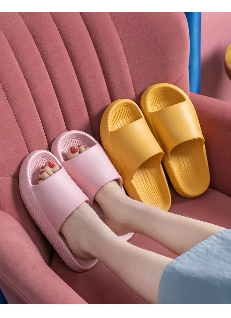 Big Size 48 49 Men Slippers Women Soft EVA Platform Thick Sole Slides Summer Beach Sandals Couples Home Anti-Slip Bathroom Shoes