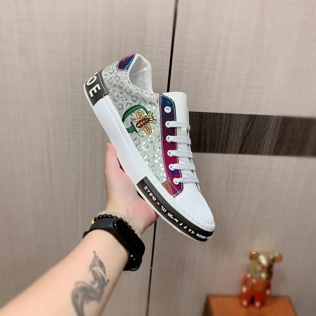 Men's Genuine Leather Sports Sneakers Casual Leather Strap Light Soft Sole Comfortable Lace-Up Shoes