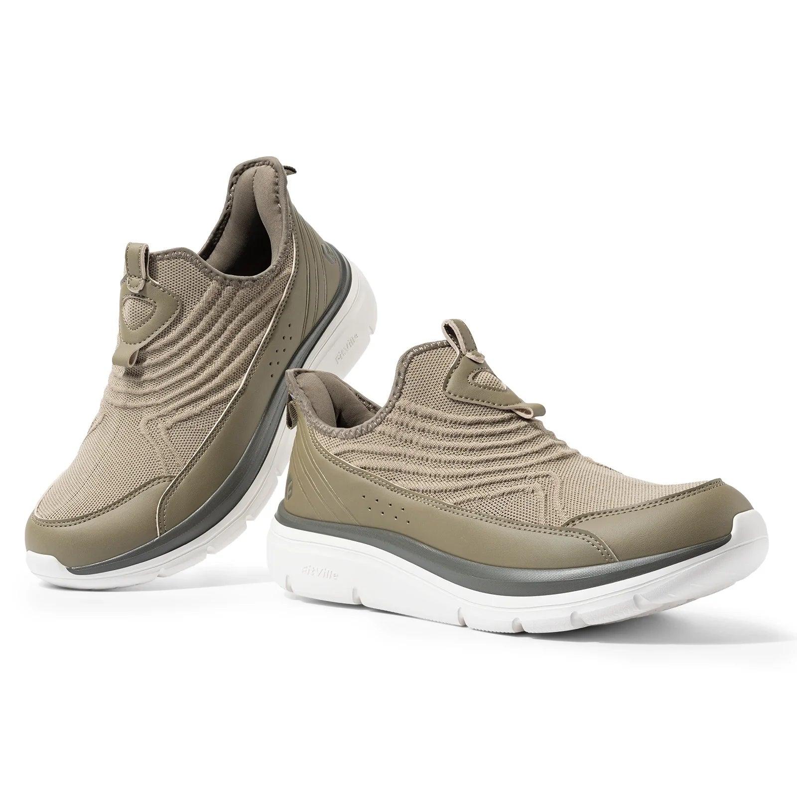 Fitville Wide Men'S Slip-On Running Shoes Lightweight Breathable Outdoor Casual Sports Walking Shoes Sneakers For Swollen Feet