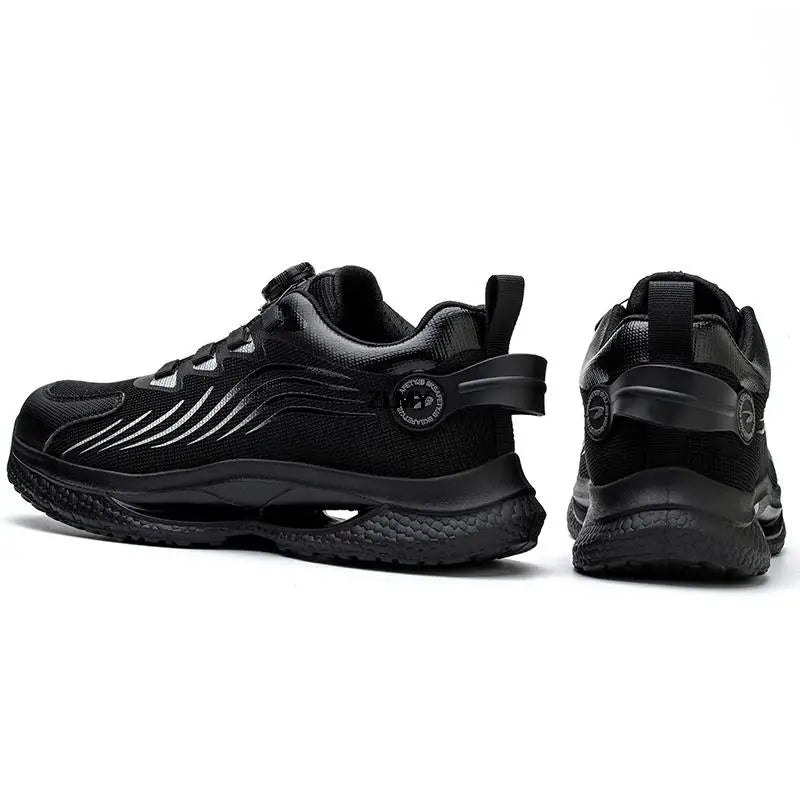 ZLMY Rotating Button Safety Shoes Men Steel Toe Sneakers Air Cushion Work Shoes Man Puncture Proof Work Safety Boots Protective