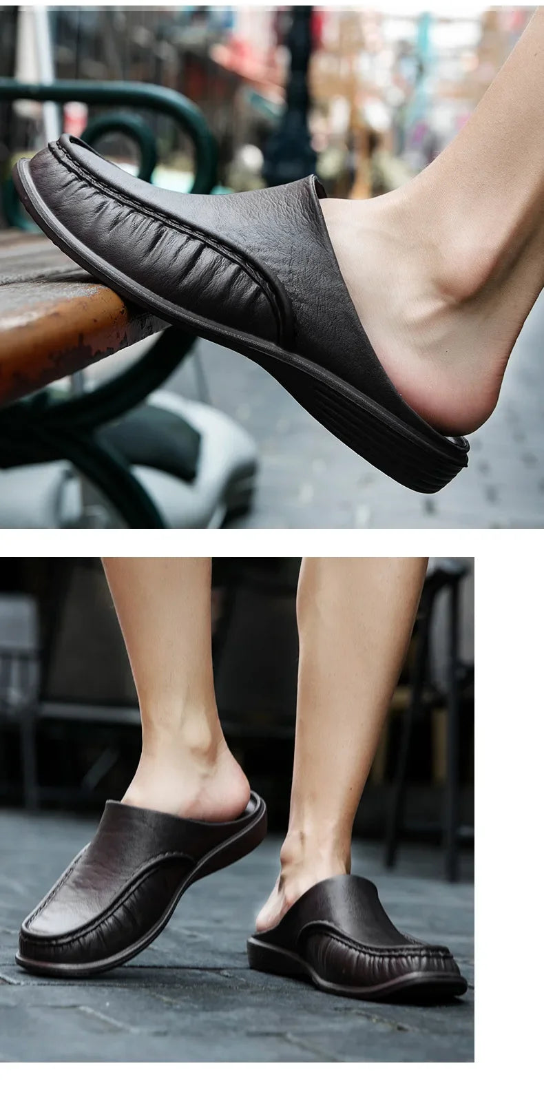 2025 Men Shoes EVA Slip on Flats Shoes Men's Slippers Men Walking Half Slipper Comfortable Soft Household Sandals