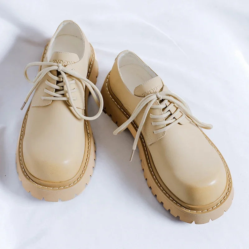 Brand Men's Lace Up Oxford Shoes Thick Sole Business Wedding Shoes Round Toe Green Sole Platform British Outdoor Casual Shoes