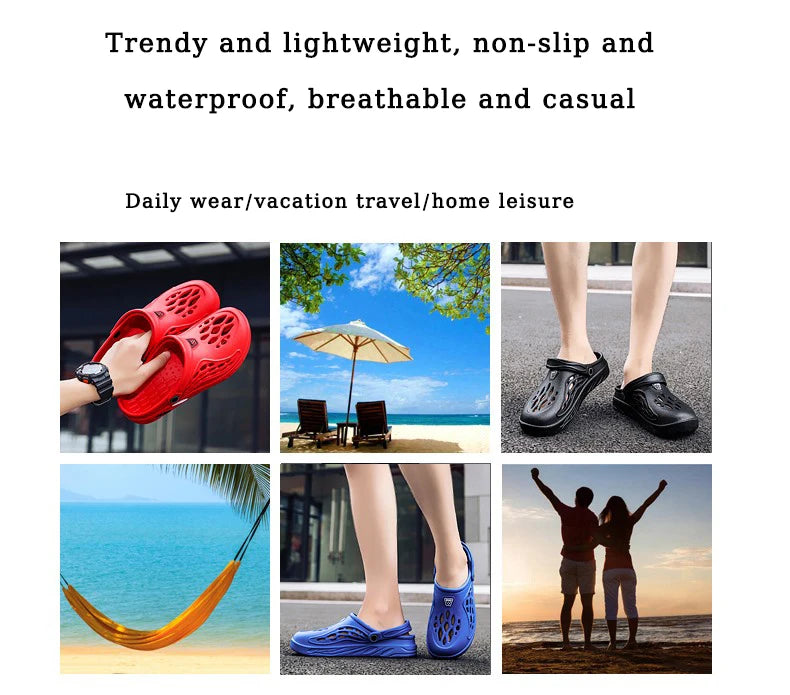 Male Slippers EVA Outdoor Vacation Simple Sandals Indoor Anti-slip Waterproof Clogs Off White Shose Summer Platform Shoes