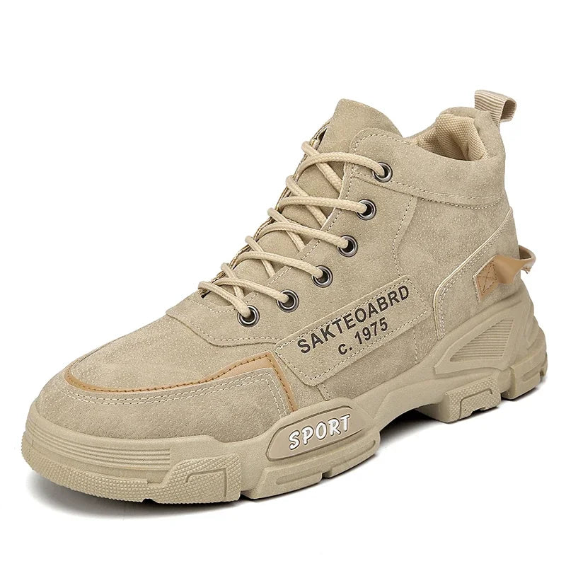 Men's Casual Boots Soft Sole Anti Slip Four Seasons Work Outdoor Botas Student Sports Boot Fashion Youth Versatile Trendy Boots