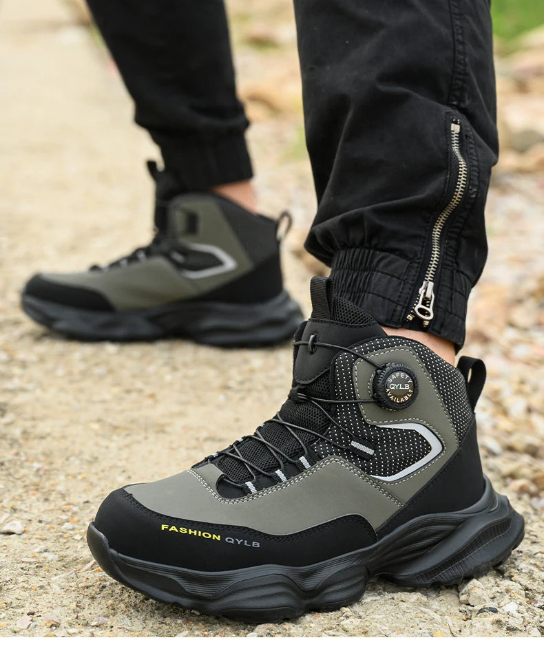 Rotating button Safety Shoes Men Boots work Sneakers Male Steel Toe shoes Protective Boots Puncture-Proof Indestructible shoes