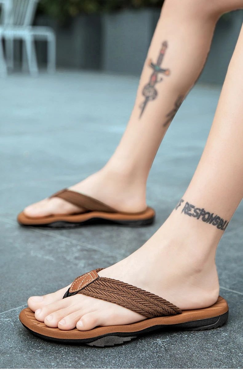 Home Flip Flops Fashion Men's Slippers Outdoor Sandals Summer Beach Shoes Size 39-46