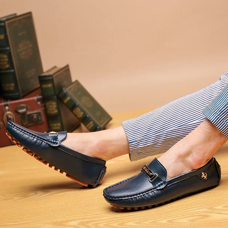 YRZL Men's Loafers Dress Office Shoes Men PU Leather Casual Shoes Lightweight Breathable Comfortable Slip on Driving Shoes Men