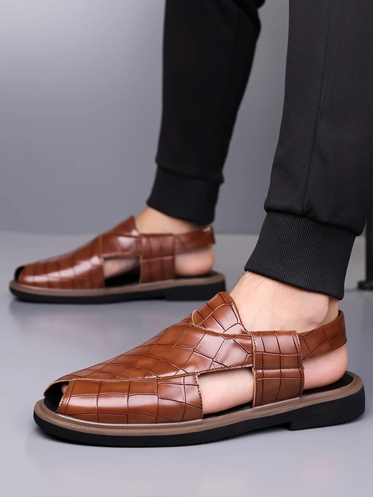 Men's Summer Fashionable Breathable Sandals Wear-Resistant Anti-Slip Comfortable Versatile Trendy Men's Shoes-2021