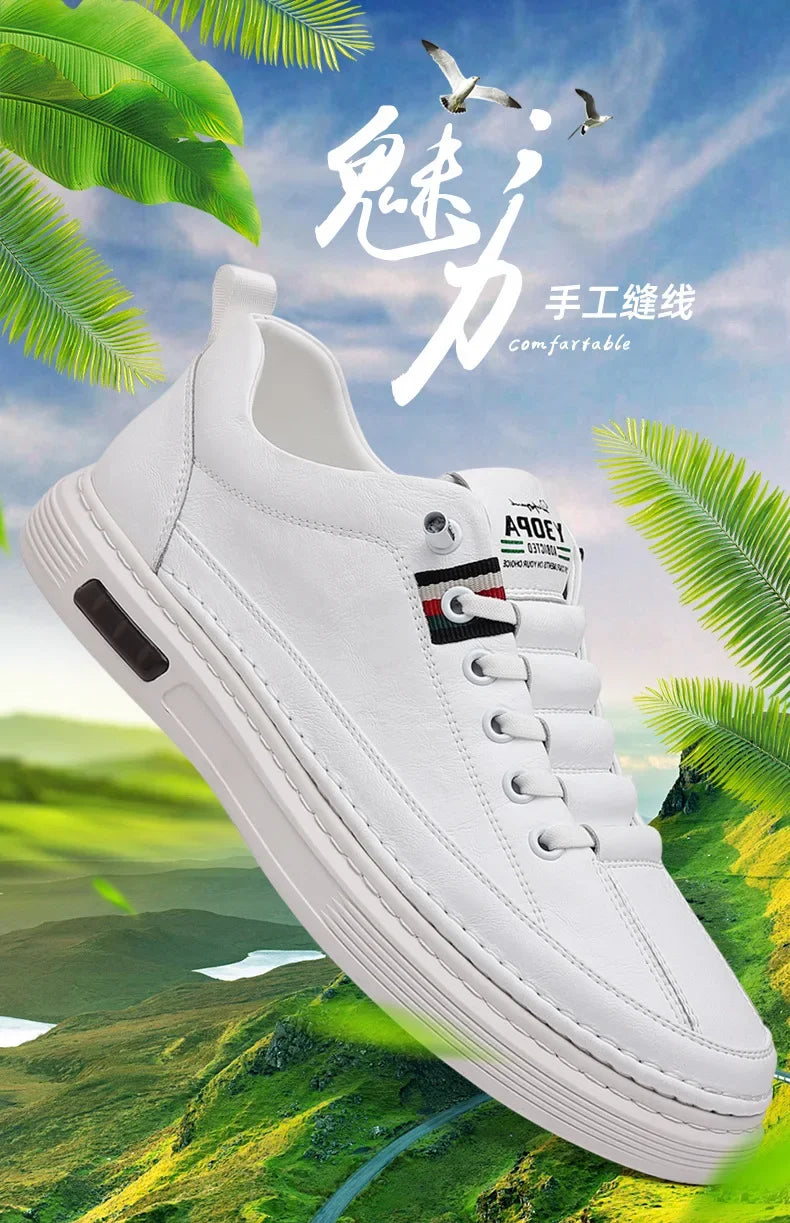New Leather Shoes for Men Non-slip Sports Fashion Comfortable Sneakers Male Flat Slip-on Casual Brand Men's Casual
