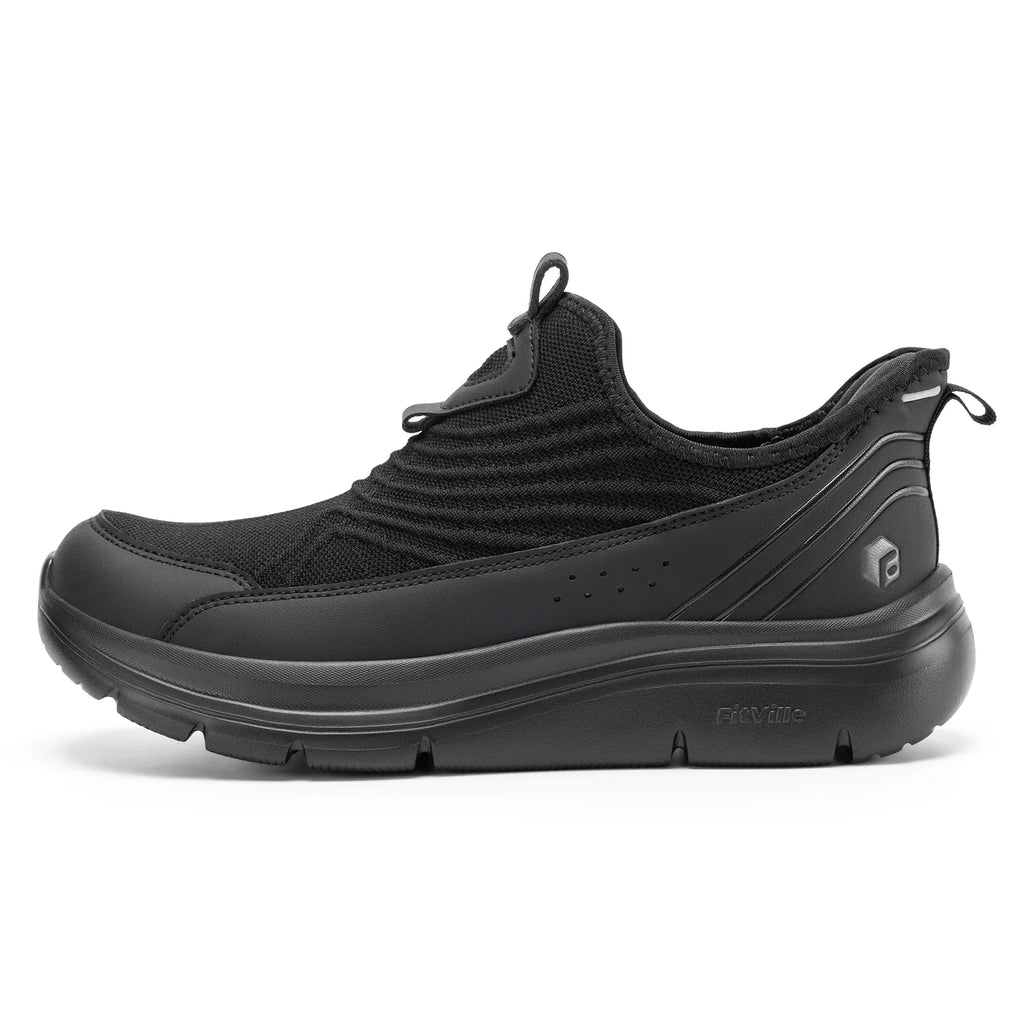Fitville Wide Men'S Slip-On Running Shoes Lightweight Breathable Outdoor Casual Sports Walking Shoes Sneakers For Swollen Feet
