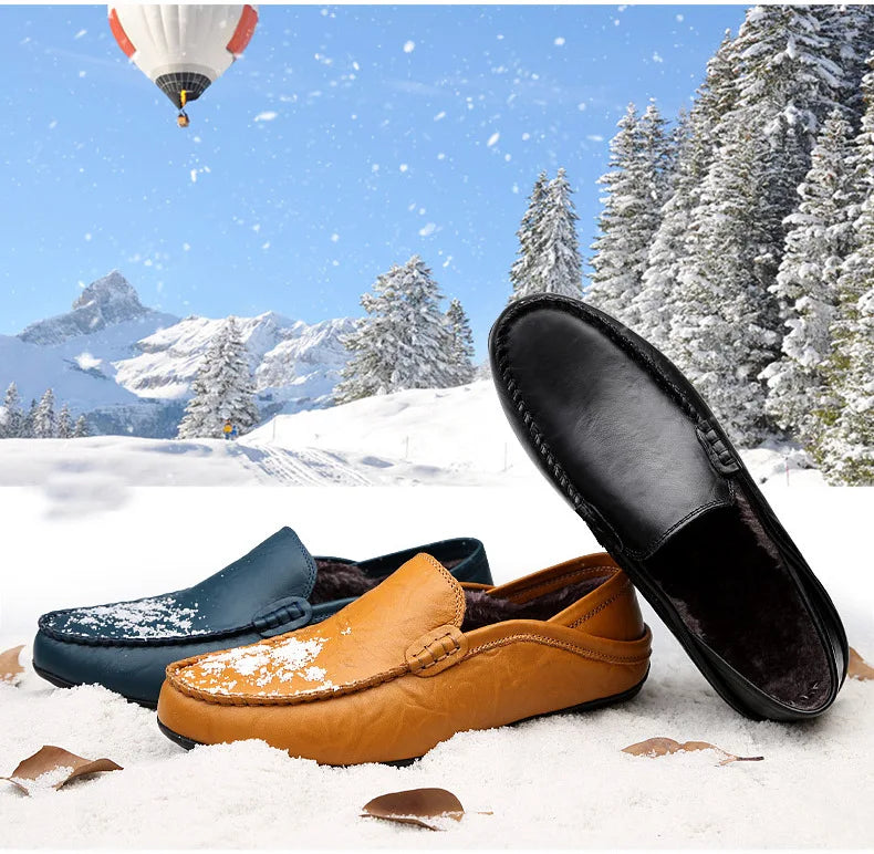 Men Loafers 2025 New Leather Shoes Men‘s Casual Shoes Moccasins Breathable Sneakers Men Driving Shoes Comfort Flats Plus Size 48