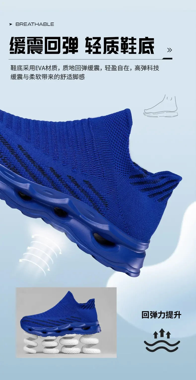 Hiking Shoes Men's Sports Running Black Running Shoes Breathable Mesh Women Lightweight Shock-absorbing Tennis Shoes Large Size