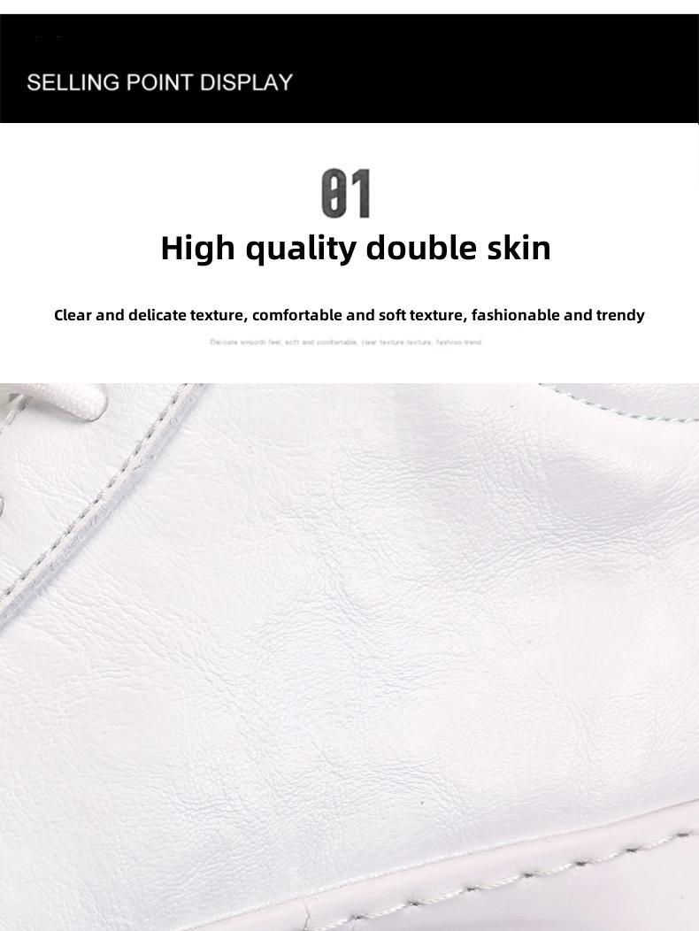 Shoes for Men Fashion Casual Sports Shoes Male Sneakers Trend Genuine Leather 2023 New Flat Running Shoes Large Size 39-46 White