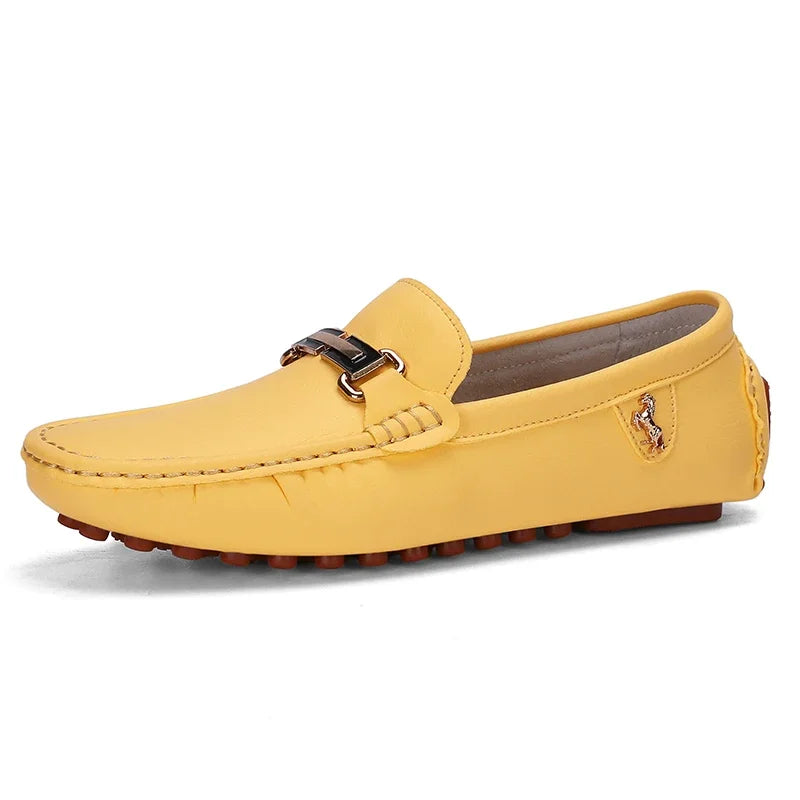 YRZL Men's Loafers Dress Office Shoes Men PU Leather Casual Shoes Lightweight Breathable Comfortable Slip on Driving Shoes Men