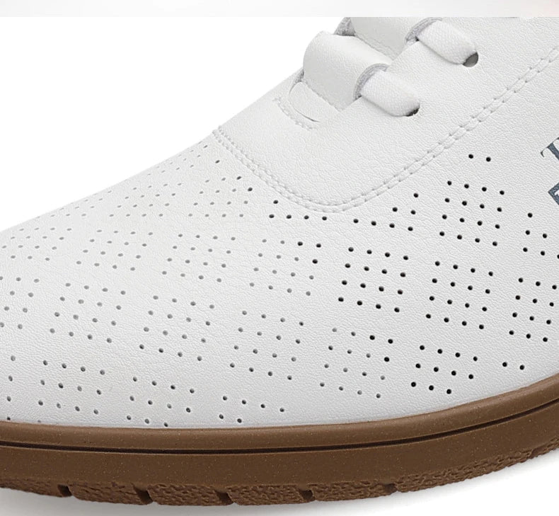 2025 Shoes for Men Leather Casual Shoes Summer New Microporous Slip-on Loafers Fashion Round Toe Sandals Driving Shoes