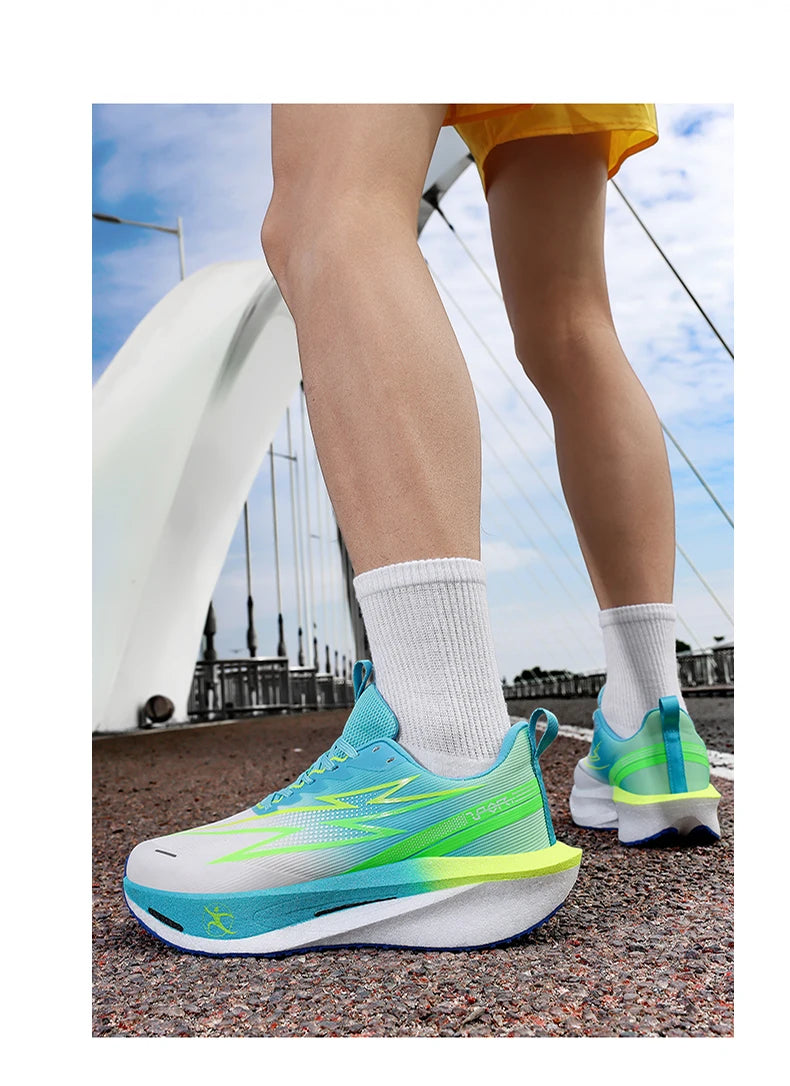 Running Shoes Marathon Carbon Board Air Cushion Men Sports Breathable Lightweight Women's Comfortable Athletic Nonskid Sneakers