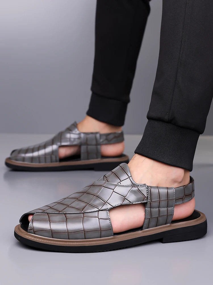 Men's Summer Fashionable Breathable Sandals Wear-Resistant Anti-Slip Comfortable Versatile Trendy Men's Shoes-2021