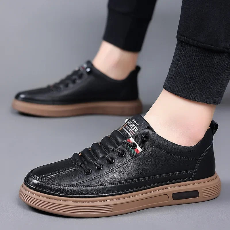 New Leather Shoes for Men Non-slip Sports Fashion Comfortable Sneakers Male Flat Slip-on Casual Brand Men's Casual