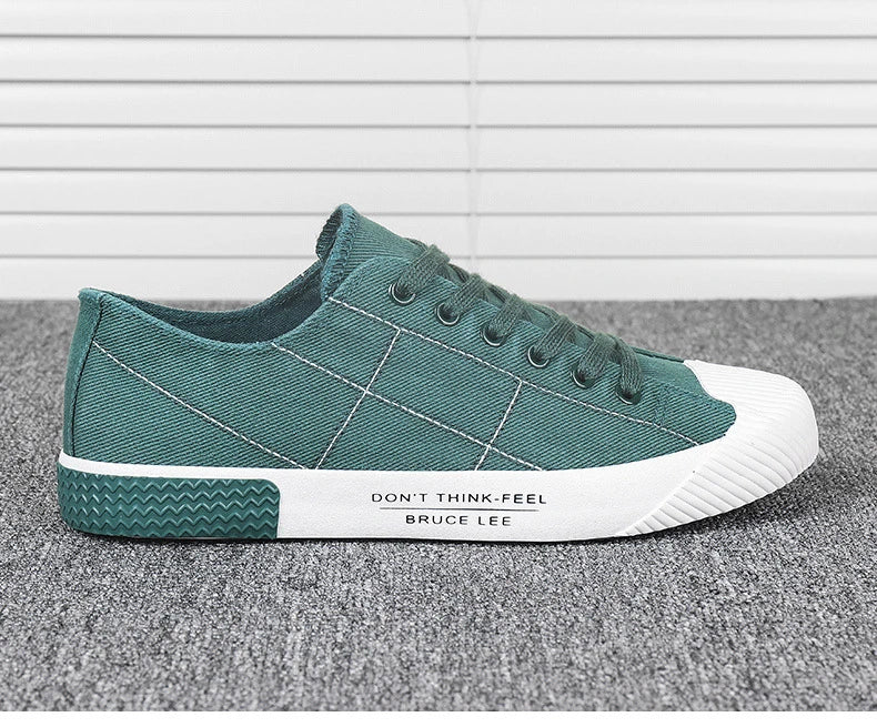 New Men's Low-cut Canvas Shoes Students Joker Lace-up Casual Shoe.
