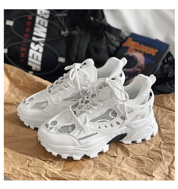 Men's Vulcanized Shoes Luxury Sneakers Harajuku Chunky Sneakers Autumn Running Footwear Male High Fashion Zapatos Hombre
