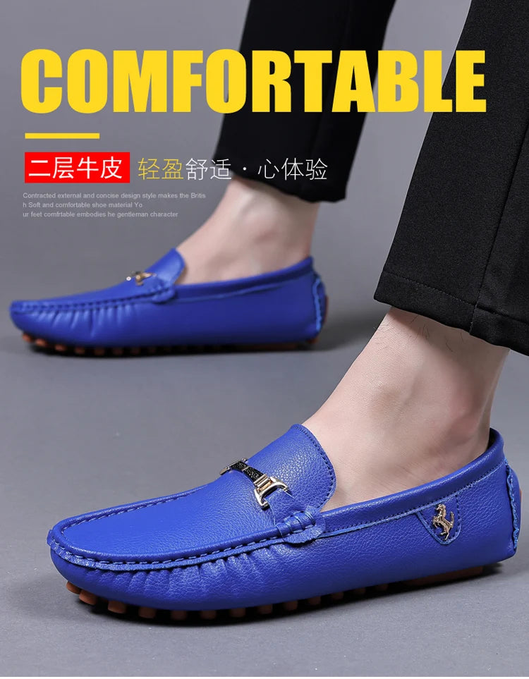MAEDEF Men's Loafers 2024 Spring Autumn Fashion Shoes Men Classic Brand High Quality Leather Comfy Drive Shoes Boat Casual Shoes