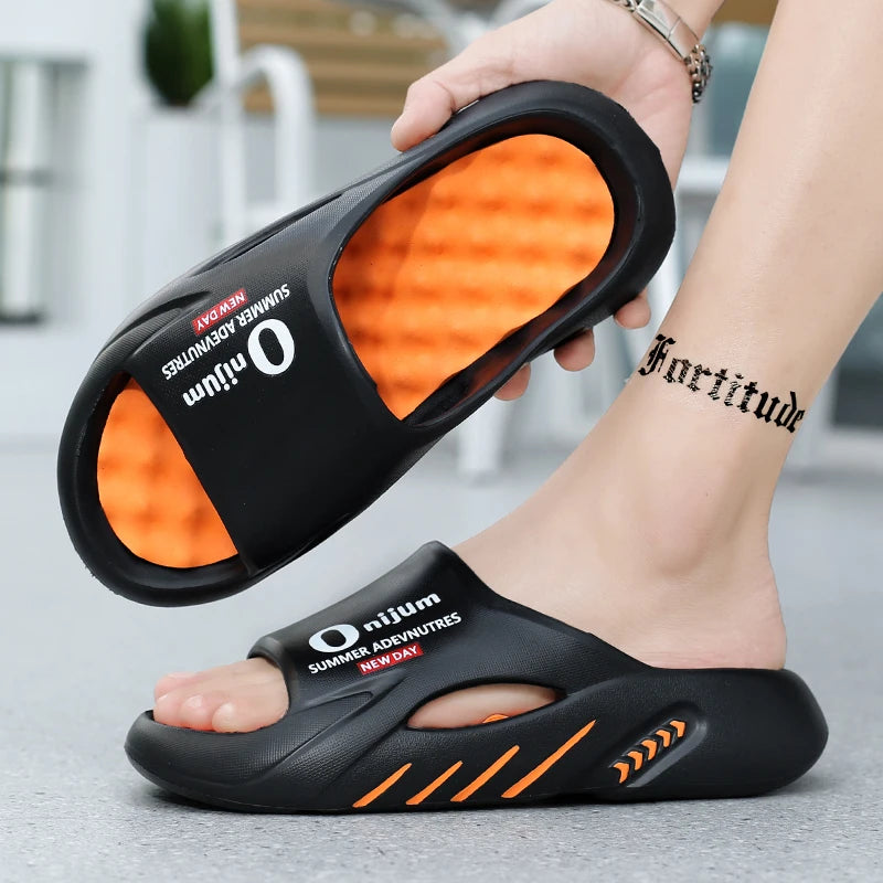 Men Slippers 2024 Summer New Platform Slides Sandals EVA Soft-sole Men Shoes Indoor Outdoor Walking Beach Shoes Flip Flops