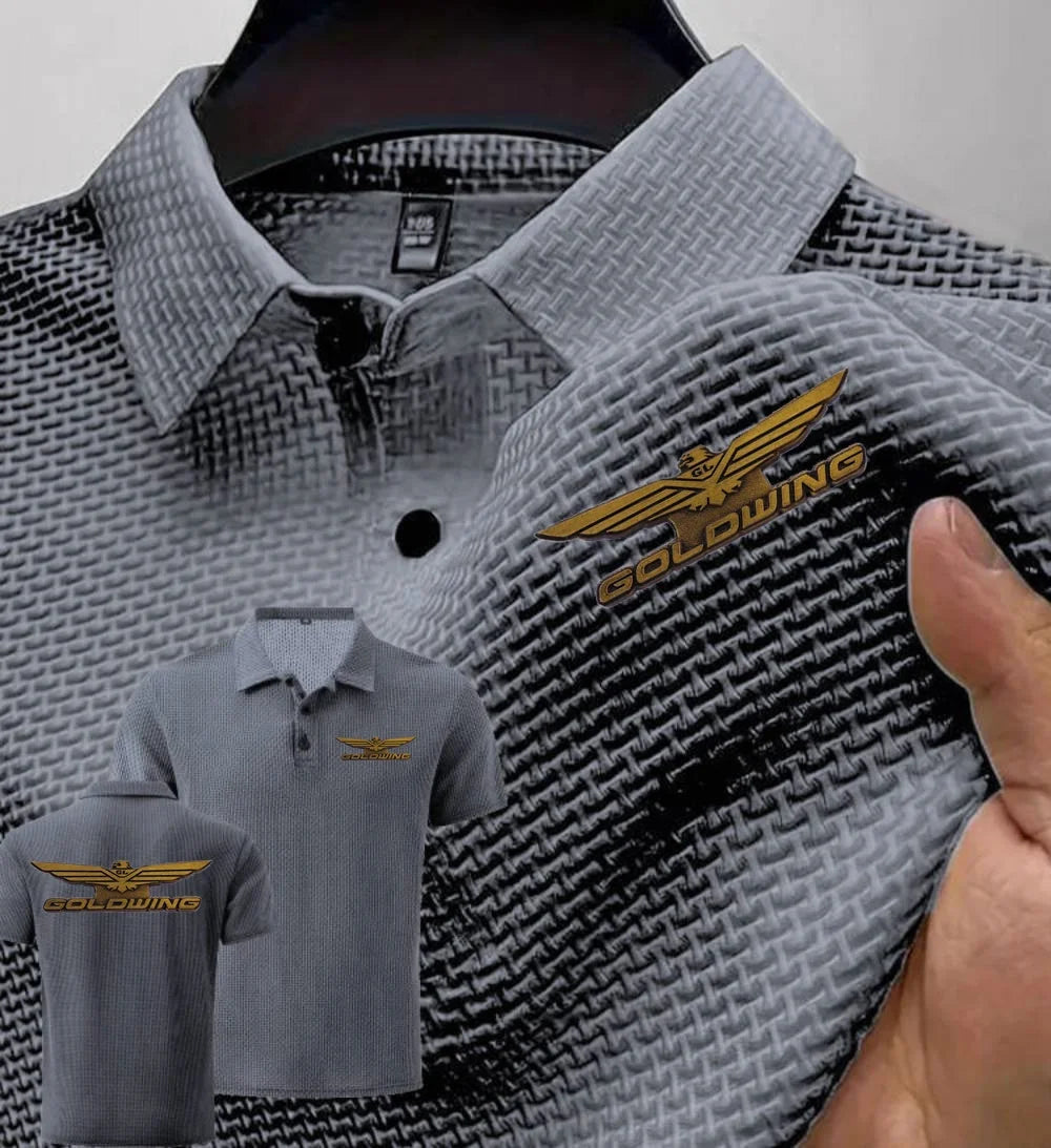 New Men's Polo Short sleeved Goldwing GL1800 Japan Motocycles Tee Ice Silk Breathable Fashion T-Shirt Male Clothes Lapel Tops