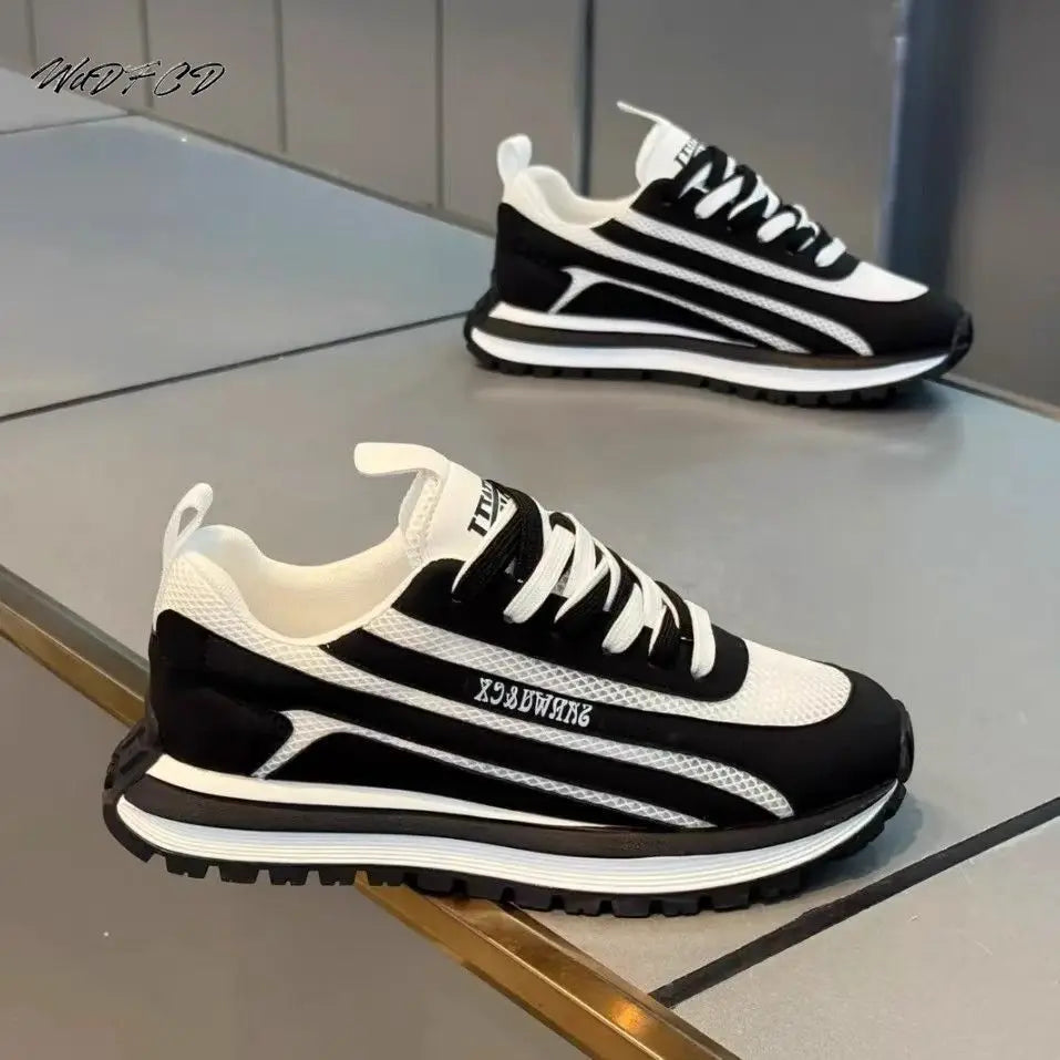 Chunky Sneaker Men Designer Retro Soft Sole Sport Shoes Fashion Casual Leather Fabric Breathable Height Increased Platform Shoes