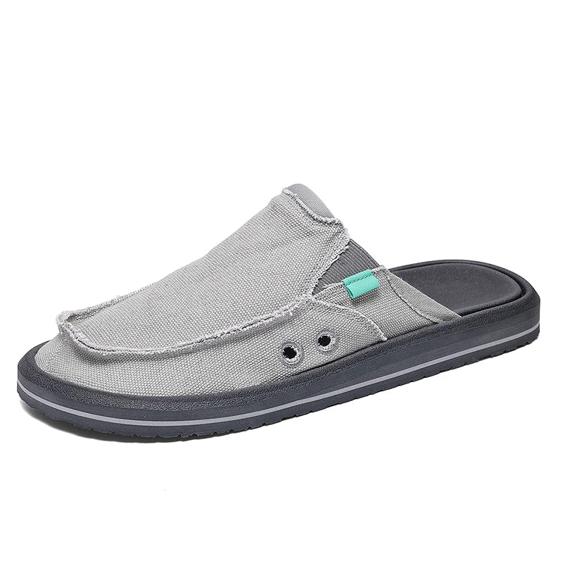 Men's Canvas Shoes Summer 2023 New Lightweight Breathable Soft Slip on Casual Shoes Fashion Beach Vacation Loafers Men Footwear