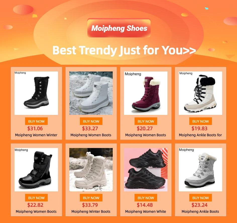Moipheng Women Boots Winter Keep Warm Quality Mid-Calf Snow Boots Ladies Lace-up Comfortable Waterproof Booties Chaussures Femme